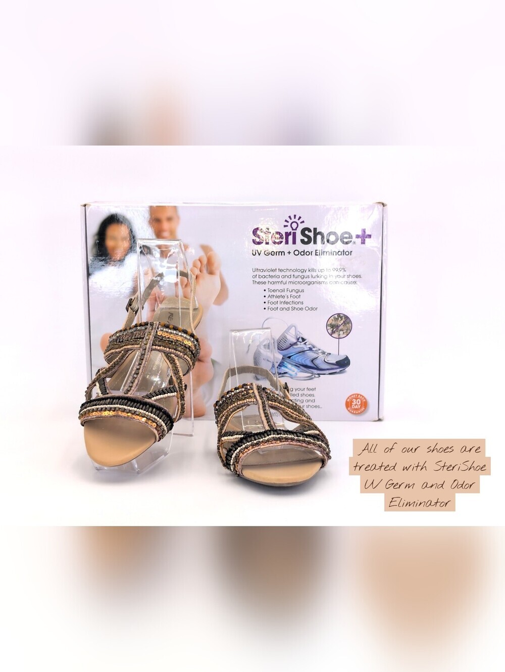 Kenneth Cole Reaction Sz 7.5M Bronze/Taupe With Beads/Sequin & Criss-Cross Strap - Picture 16 of 17